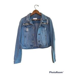 Dollhouse denim jackets play embellishments. Sz.L